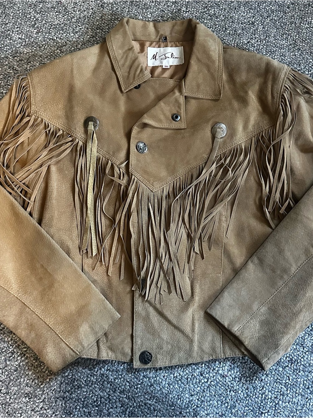 Vintage M. Julian Southwest Women's Tan Suede Fringe Leather Jacket